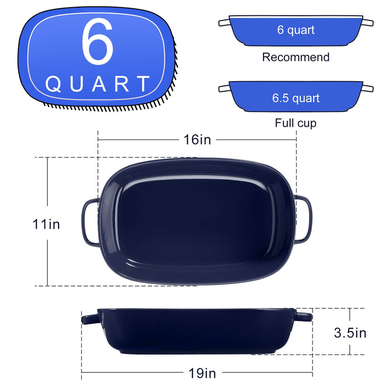 6 Quart Large Rectangular Baking Dish