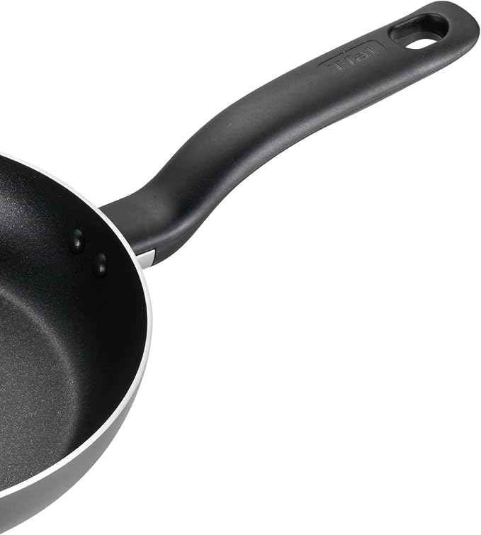 T-fal Initiatives Nonstick Cookware Set 18 Piece, Oven Broiler Safe 350F, Kitchen Cooking Set w/Fry Pans, Saucepans, Stockpots, Skillet, Spoons, Lids Pots and Pans Set, Dishwasher Safe, Stone Grey