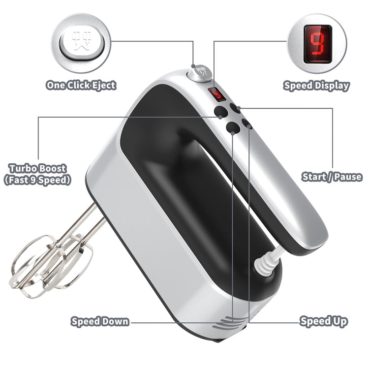 9 Speed Digital Hand Mixer Electric