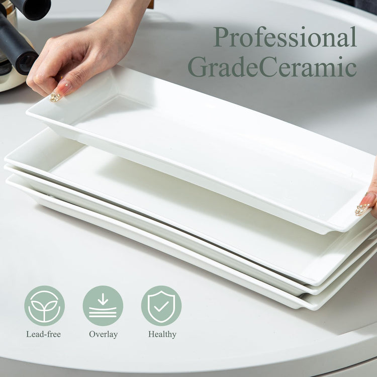 14" Rectangular Platters Set of 4 (4 Count)