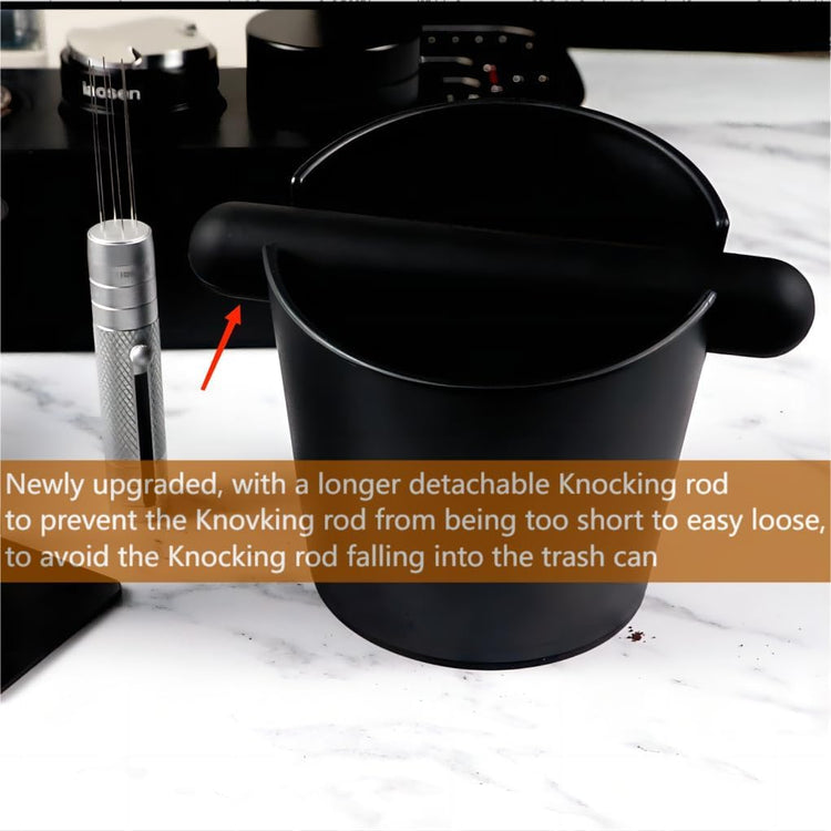 5inch Knock Box Espresso Knock Box Silicone coffee Tamper Mat Espresso Machine Accessories Set of 2 with Removable Knock Bar and Anti
