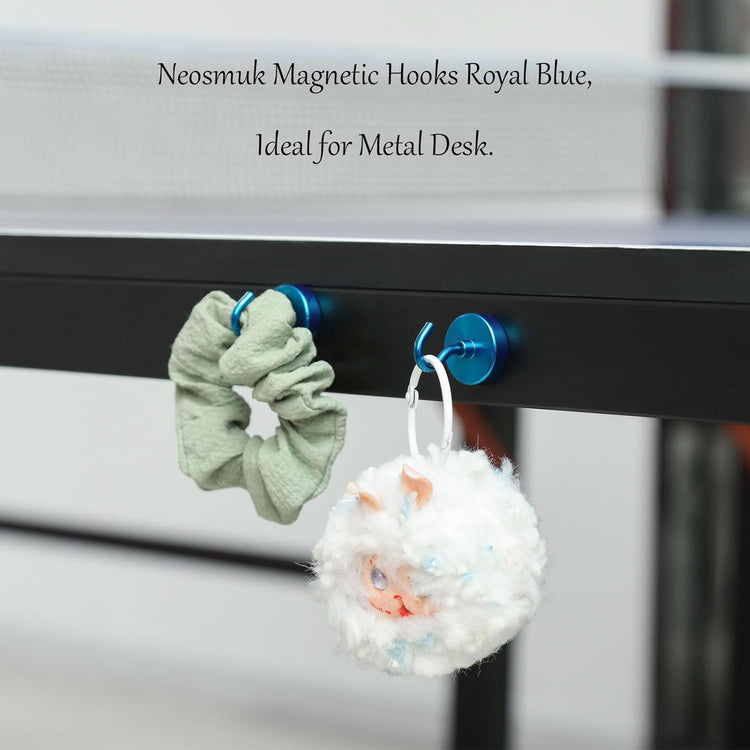 Neosmuk Magnetic Hooks Heavy Duty,Strong Magnet with Hook for Fridge, Super Neodymium Extra Strength Industrial Hooks for Hanging, Magnetic Hanger for Toolbox, Cruise, Grill(RoyalBlue,10 Pack)