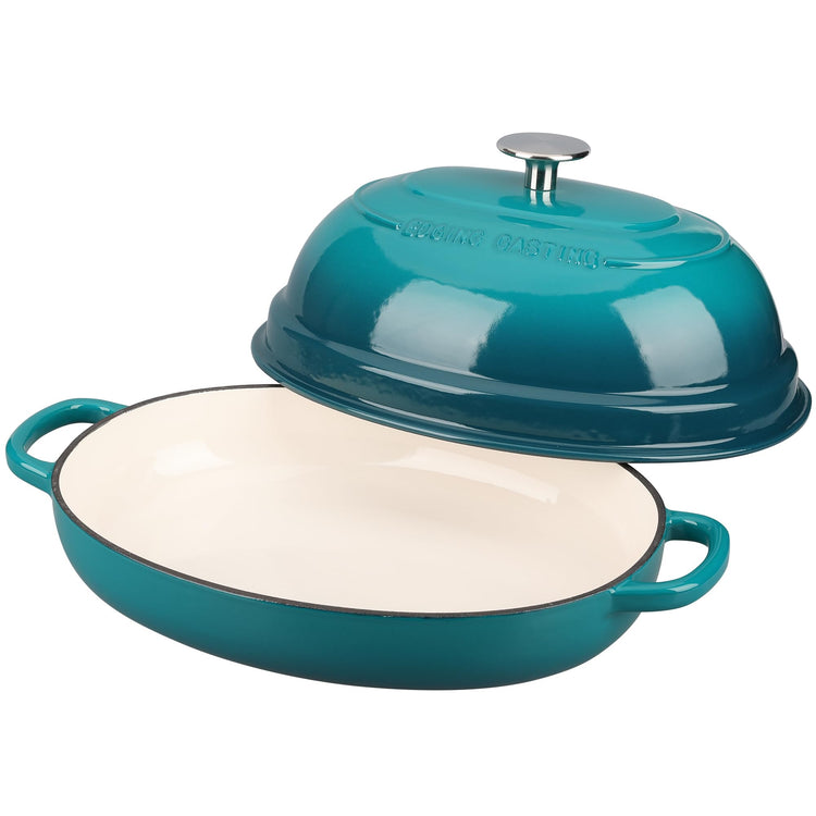 Enameled Oval Cast Iron Dutch Oven Pot with Lid