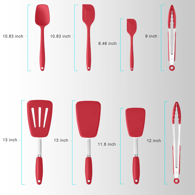5 Piece Silicone Spatulas Set with Tongs (5 Count)