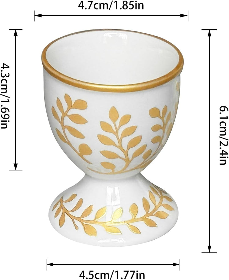 Cinf Ceramic Egg Cup Set of 2 Faux Porcelain Holder Breakfast Boiled Cooking Easy to Clean Childhood Memories Kitchen