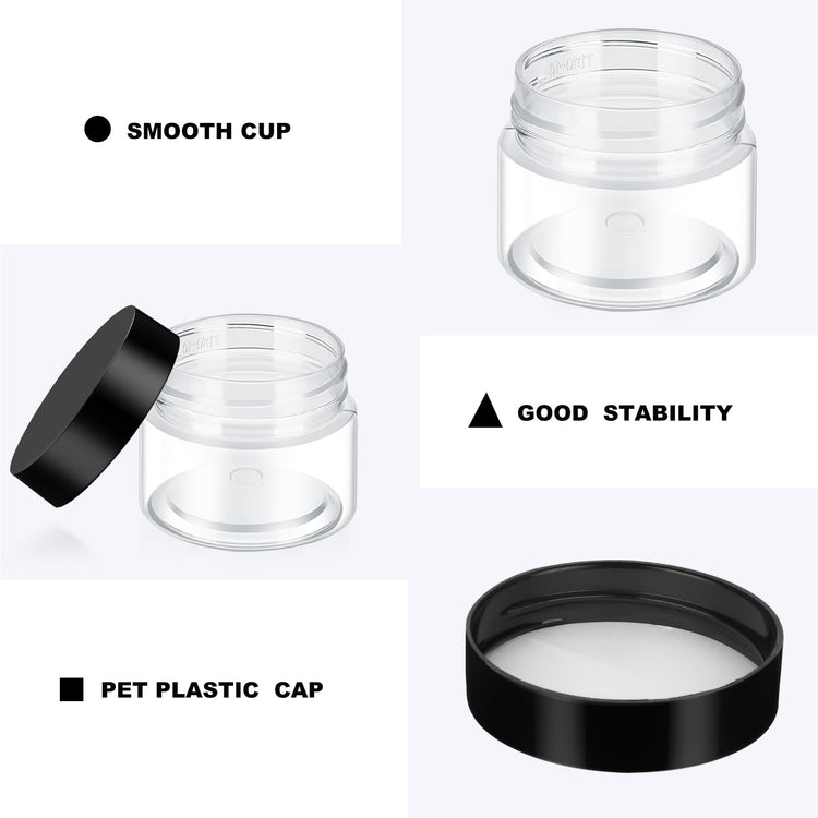 6 Pack 8 oz Plastic Jars Containers with Lids Wide (6 Count)