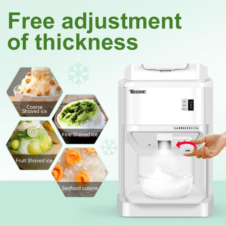 Electric Snow Cone Machine, 250W Shaved Ice Machine, Thickness Adjustable Ice Shaving Machine 265LBs/hr Rotate Speed & Strong Power for Home and Parties Events Snack Bar(2.6Qt)