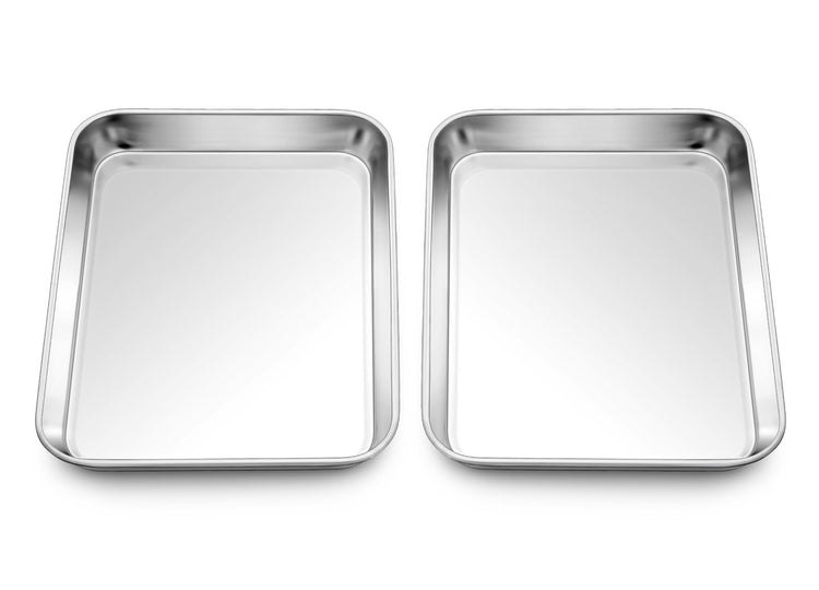 9x7 Inch Mini Stainless Steel Baking Sheet Set for Toaster Oven