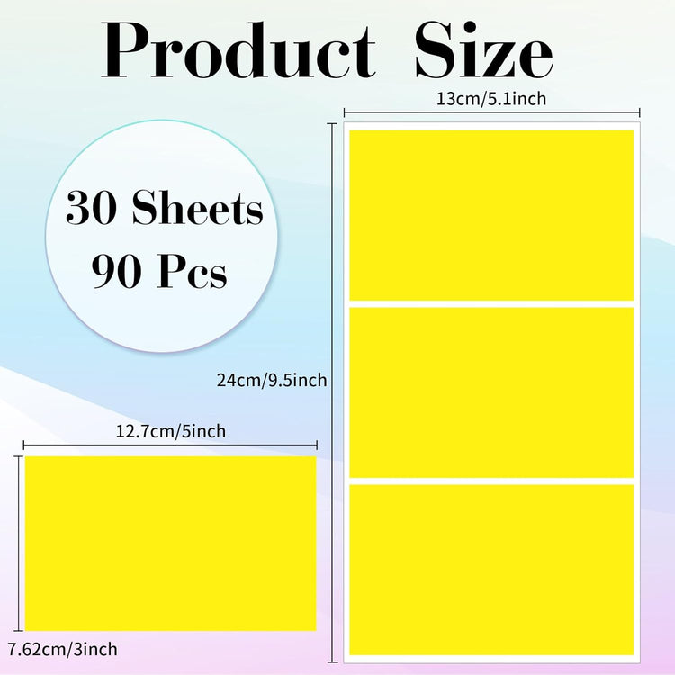STARLIBOO Removable Colored Labels Stickers, 3X5 Inch Removable Large Label Stickers for Moving Boxes and Storage Bins- Waterproof- Tear Resistant (Yellow)