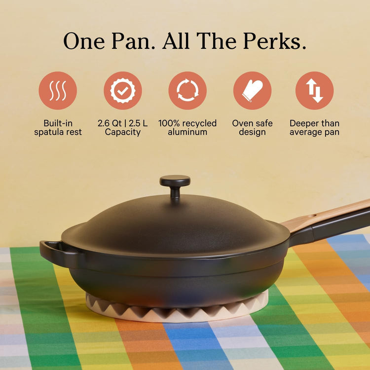 Our Place Always Pan 2.0-10.5” (2.6 Qt) Nonstick, Toxin-Free Ceramic Cookware | Patented 10-in-1 Aluminum Frying & Sauté Pan | Safe for Oven, Induction & All Cooktops up to 450°F | Char - Nestoria