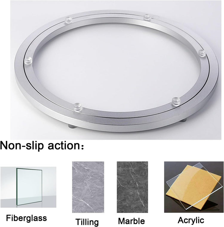 Lazy Susan Hardware Aluminum Metal Rotating Turntable Bearings Swivel Plate Bearing for Dining-Table Non-Slip and Workbench (16 Inchs) …