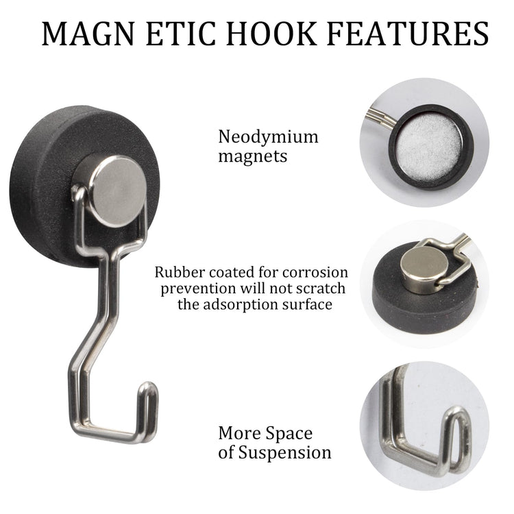Rubber Coated Magnetic Hooks for Cruise Ship Cabin (6 Count)