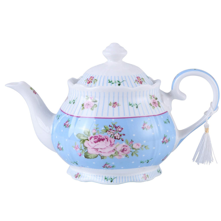 Porcelain Teapot Sugar Bowl and Cream Milk Jug Shabby Chic Vintage Floral in Gift box 40oz