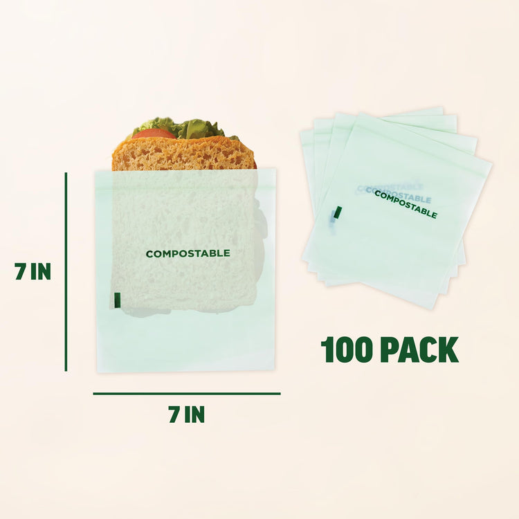 Compostable Sandwich Bags (100 Count)