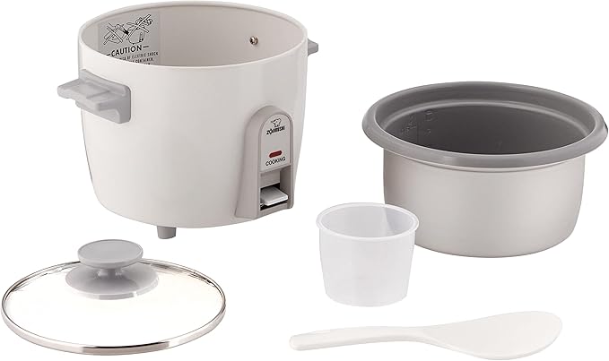 Zojirushi NS-ZCC10 Neuro Fuzzy Cooker, 5.5-Cup uncooked rice / 1L, White & NHS-06 3-Cup (Uncooked) Rice Cooker, White (-WB)
