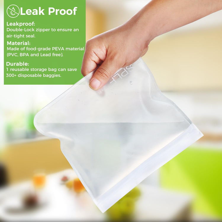 12 Pack Dishwasher Safe Reusable Food Storage Bags
