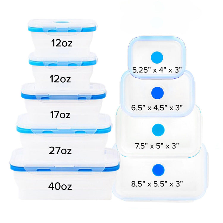 Collapsible Food Storage Containers with Lids