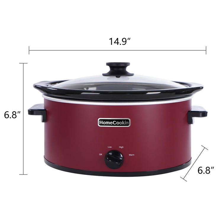 6 Quart Slow Cooker Oval Manual Pot Food Warmer with 3 Cooking Settings