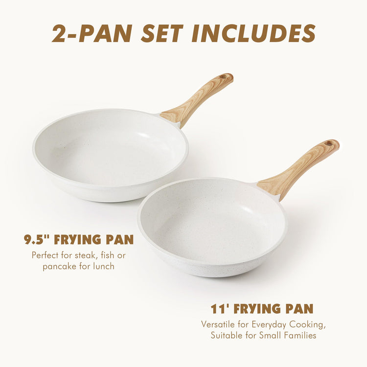 Ceramic Nonstick Frying Pan Skillets (2 Count)