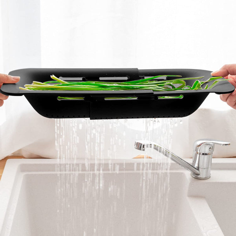Collapsible Sink Colanders and Strainers Basket Extendable Plastic Fruit Vegetable Strainer Drainer Basket for Kitchen