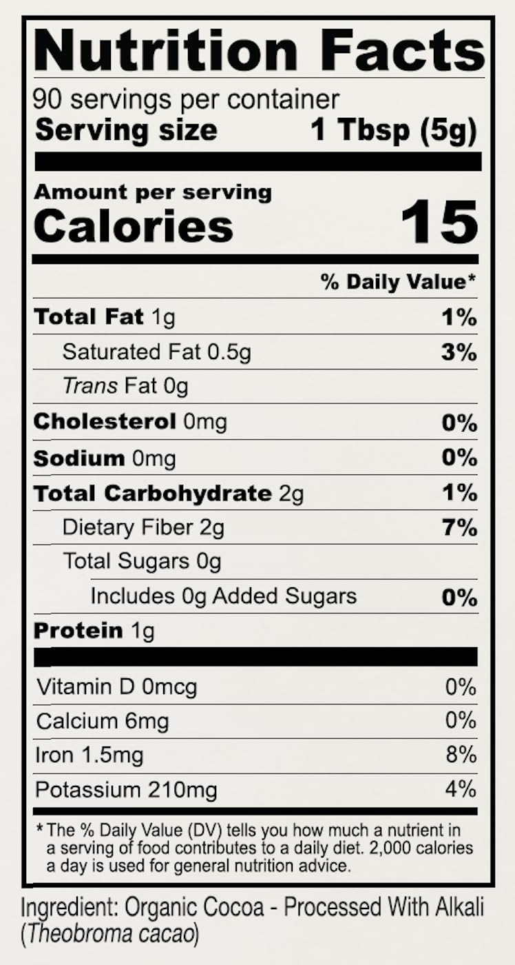 Organic Culinary Grade Cocoa Powder (16 Ounce)