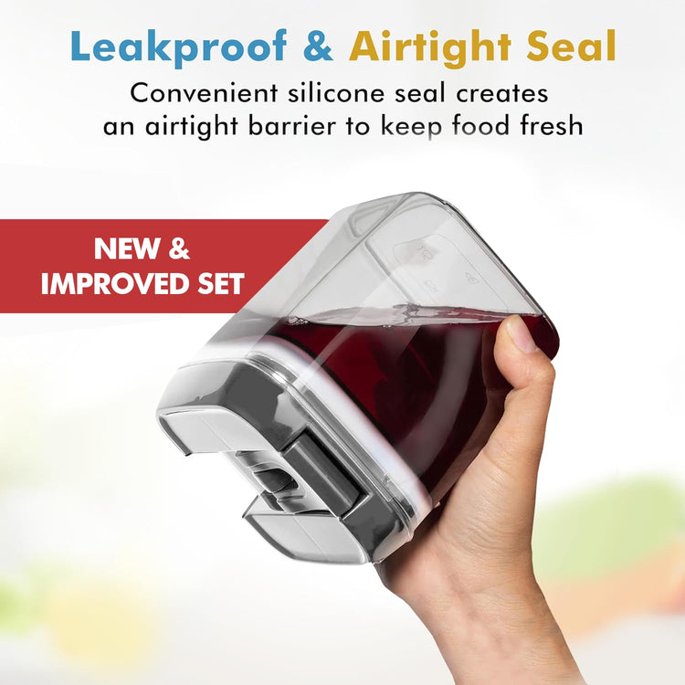 9PC (0.5L, 2.1 Cup, 17oz) Airtight Food Storage Containers + 6 Spoons (9 Count)
