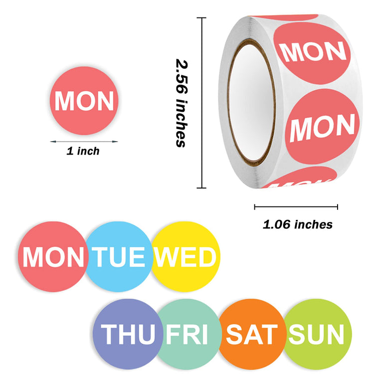 3500PCS Day of the Week Labels (3500 Count)