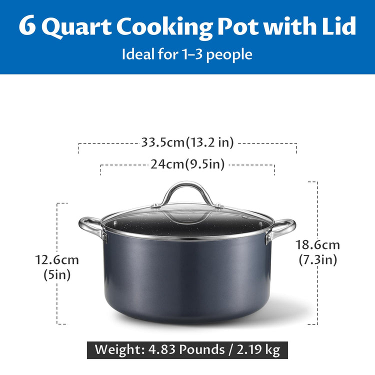6 Quart Nonstick Stock Pot with Lid