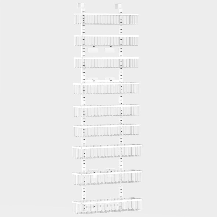 Moforoco 9-Tier White Over The Door Pantry Organizer, Pantry Organization and Storage, Black Hanging Basket Wall Spice Rack Seasoning Shelves, Home & Kitchen Bedroom Bathroom House Essentials