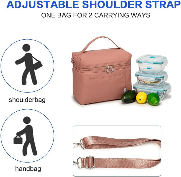 NOL Insulated Lunch Bags for Women Cooler Bag Lightweight Nylon Waterproof Lunch Box for Work