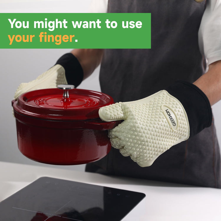 BBQ Gloves Heat Resistant Oven Mitts (2 Count)