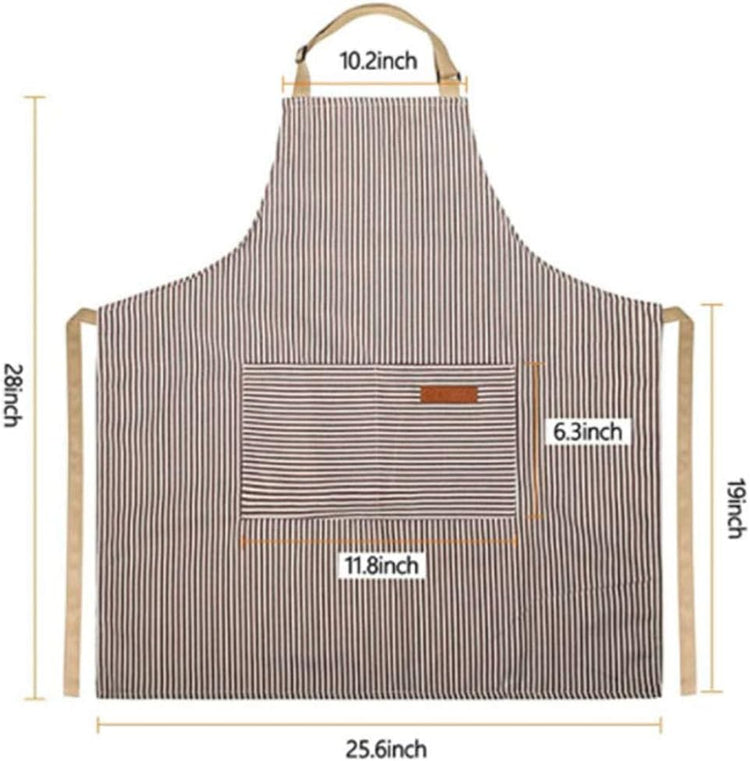 RUIBOLU Adjustable Bib Apron with 2 Pockets Cooking Kitchen Cotton Aprons for Women Men Chef Restaurant BBQ Painting