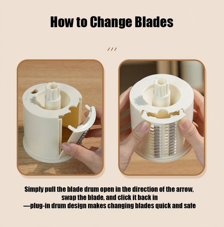 Rotary Cheese Grater with Hand Crank