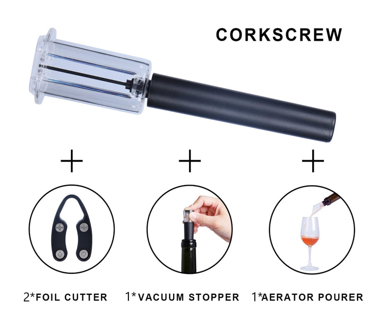 Wine Air Pressure Pump Bottle Opener Set (5 Count)