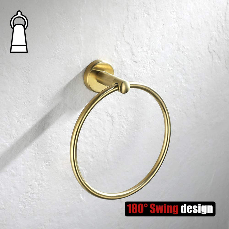 Towel Ring Brass Gold
