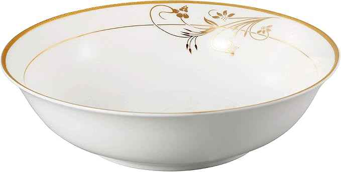 Lorren Home Trends La Luna Bone China 57-Piece 24K Gold Floral Design Dinnerware Set, Service for 8