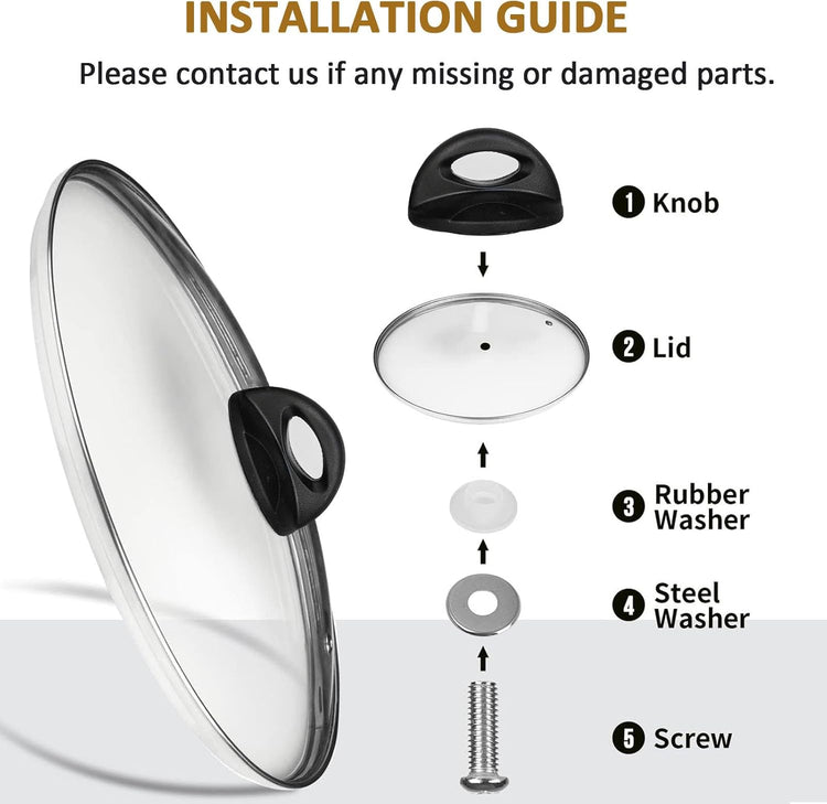 Glass Pot and Pan Lids, Universal Kitchen Cookware Covers (9.25 Inch)