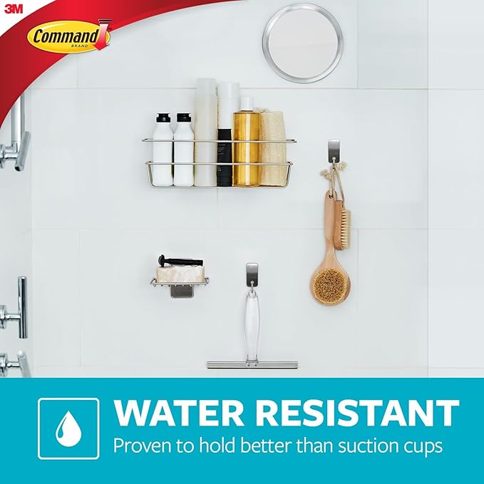 Command Wall and Cabinet Organizer with Water Resistant Strips, Organize Your Bathroom, Easy to Open Packaging