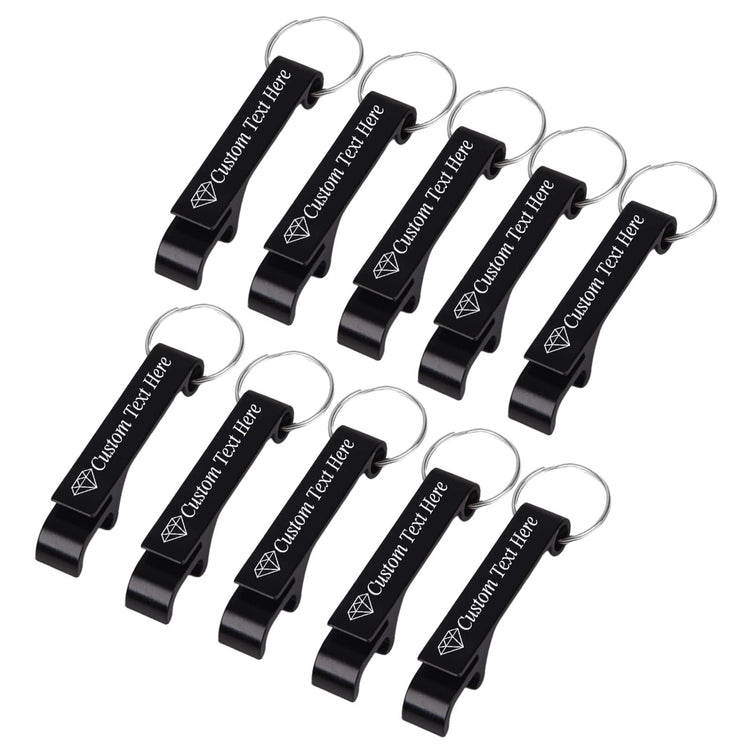 10PCS Personalized Bottle Opener Keychain Bulk Custom Beer Bottle Opener with Logo Text Engraved Wedding Bottle Opener Favors Customized Gifts for Guests Baby Shower Birthday Party (10 Count)