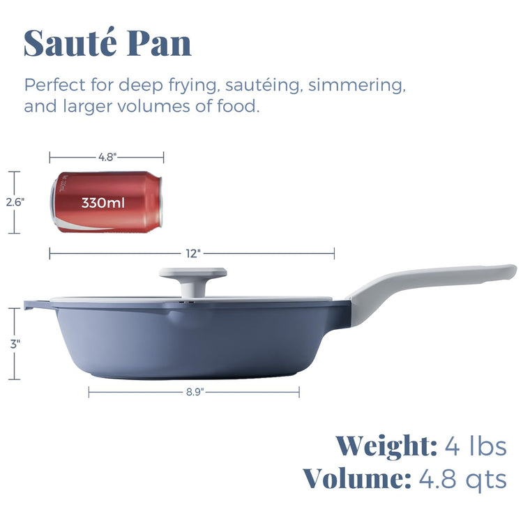 Ceramic Nonstick Deep Saute Pan with Lid