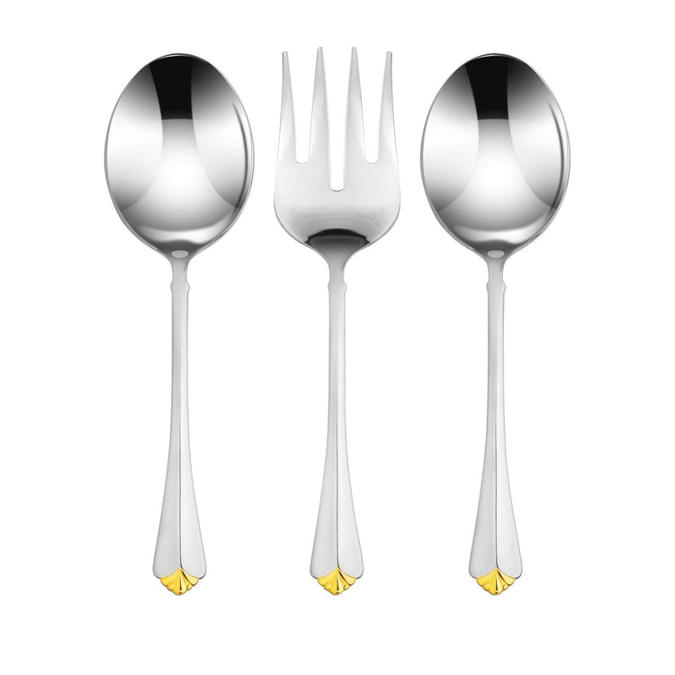 Venezia Collection Gold Flatware Serving Set for 12