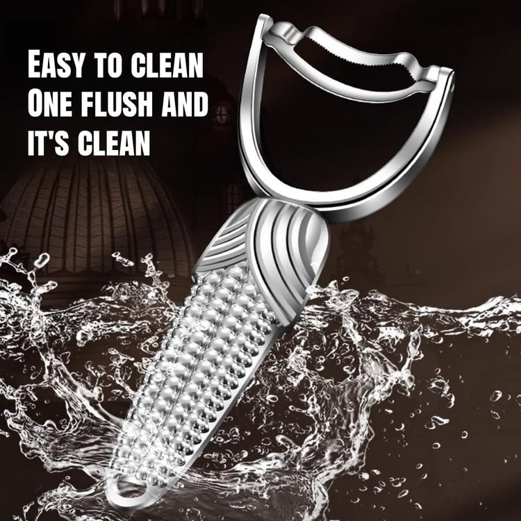 Corn Prep Peeler with sharp stainless steel blade, corn shaped non-slip handle made of aluminum alloy material, comfortable grip and light weight
