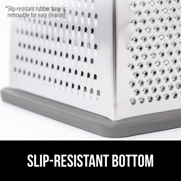XL 4 Sided Stainless Steel Cheese Grater With Measurement Container