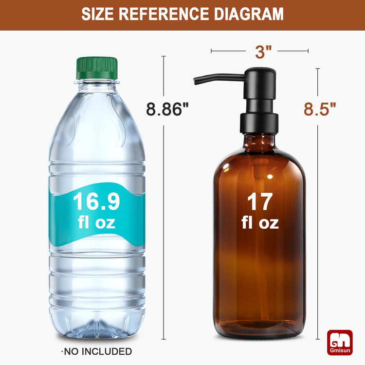 Amber Glass Soap Dispenser (2 Count)