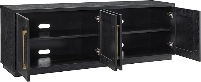 Henn&Hart Tillman Rectangular TV Stand for TV's up to 80" in Black Grain | Rectangular, for TV's, in Black Grain