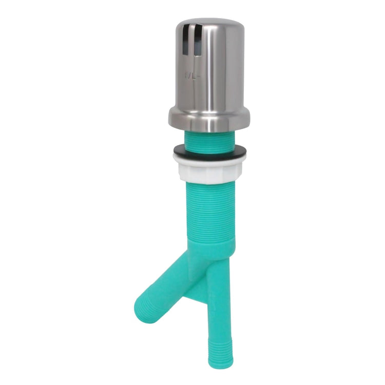 Dishwasher Air Gap with Skirted Brushed Stainless Steel Brass Cap and Extra Long Threaded Body for Thick or Thin Kitchen Countertops