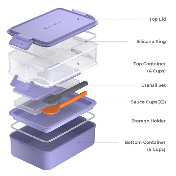 Stackable 2 Tier Adult Bento Box