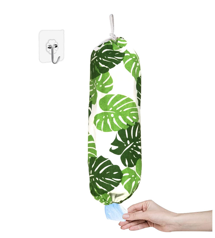 Green Wall Mount Plastic Bag Organizer