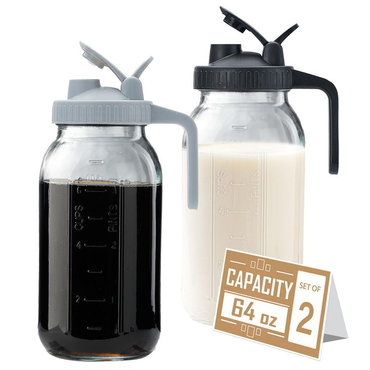 64oz Glass Pitcher with Lid (2 Count)