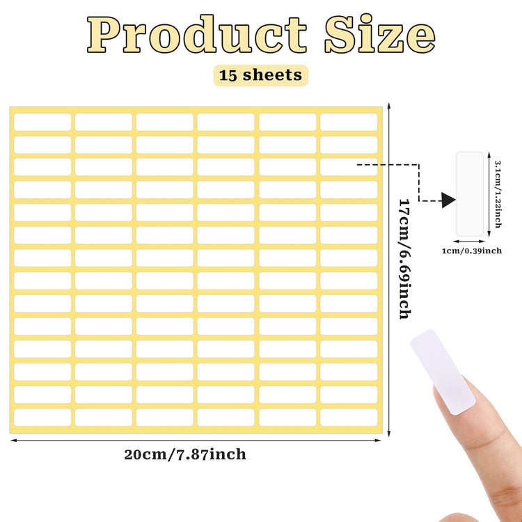 1260 Pcs Matte White Labels Stickers Small Blank Labels Removable Sticky Price Tags Labels Stickers for Jars Boxes School Office Kitchen (1260 Count)